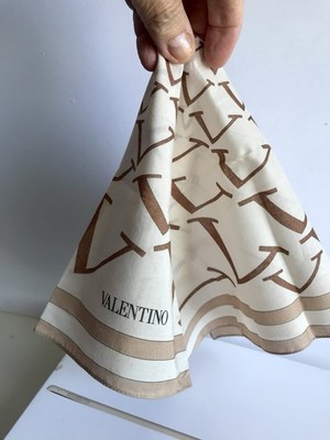 Valentino Scarf New Cotton Made In Italy 17 x17 