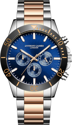 Anthony James Chronograph Wrist Watches Men - 2 Tone, Hand Assembled Water & Scr