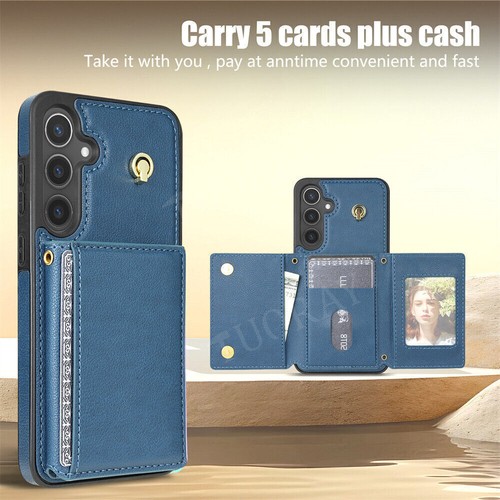 Handy Hülle für Samsung Galaxy S22 S23 S24 S25 A16 A55 Leder Tasche Schutz Case - Imagen 71 de 84
