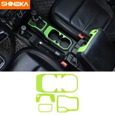 Gear Shift Cup Holder Armrest Box Keyhole Trim Cover For Wrangler JL 2018+ Green