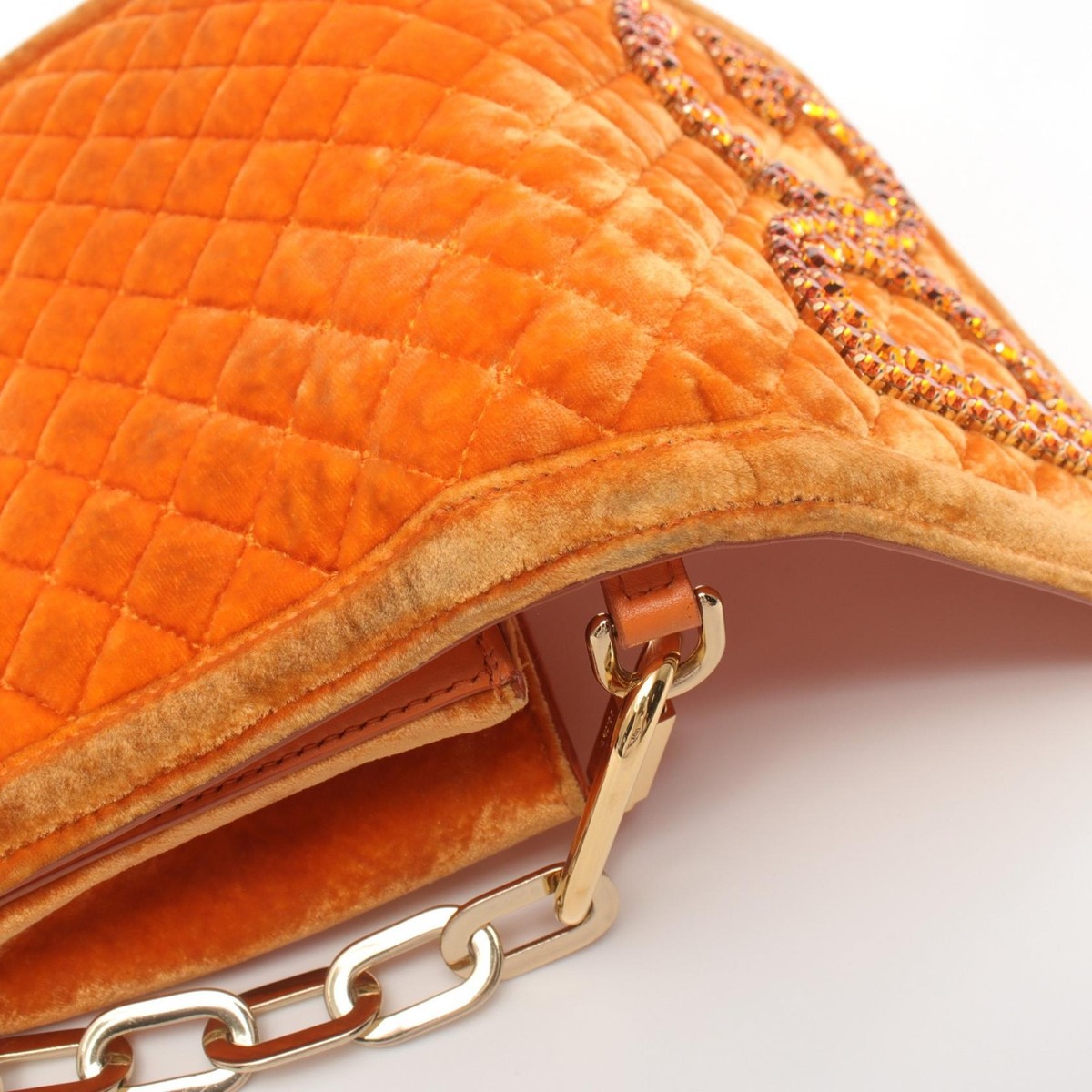 【関税&送料込み】Dolce & Gabbana Handbags DOLCE & GABBANA Chain Shoulder Bag Fabric Orange Used Women
