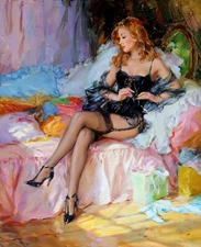 hand-painted Oil Painting Kstantin Razumov,Girl Modern Abstract On Canvas 030