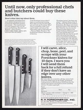 1979 RH Forschner Cooking Knives Chefs Butchers Carve Slice Chop Peel Print Ad
