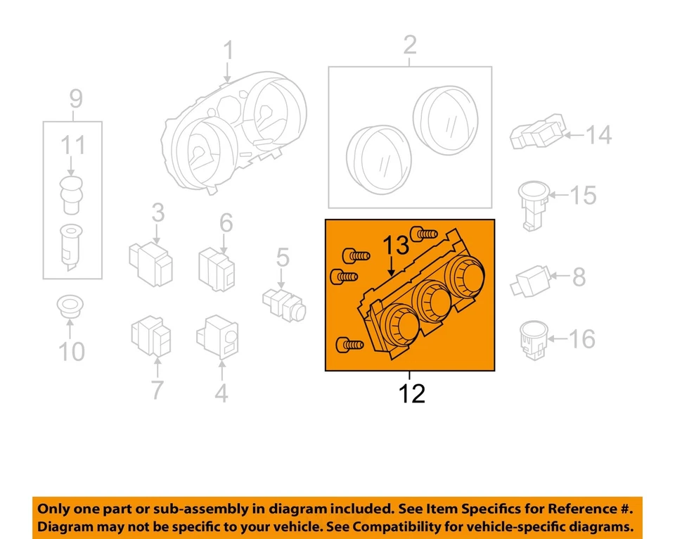 Used A/C Selector Switch fits: 2012 Nissan Rogue AC manual temperature control G - Image 3 of 4