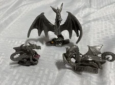 Lot of 3 Pewter Dragons from private collection, Excellent condition, Rawcliffe