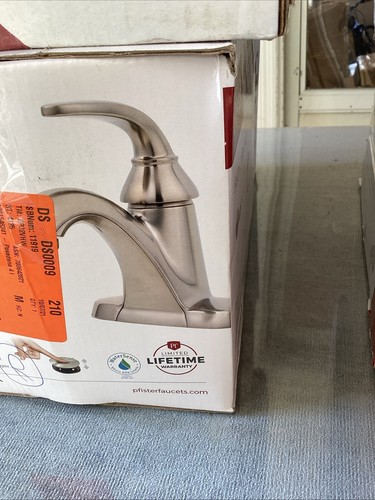Price Pfister Pasadena 1-Handle 4" Centerset Bathroom Faucet Brushed Nickel READ