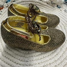 Disney Girls Shoes Size 7/8 Gold Dress Up Princess Elena Of Avalor Costume