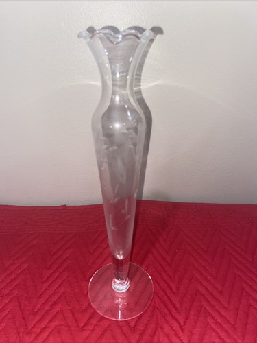 PRINCESS HOUSE “HERITAGE” (409) CRYSTAL 10” ACCENT FLORAL BUD VASE - Picture 3 of 3