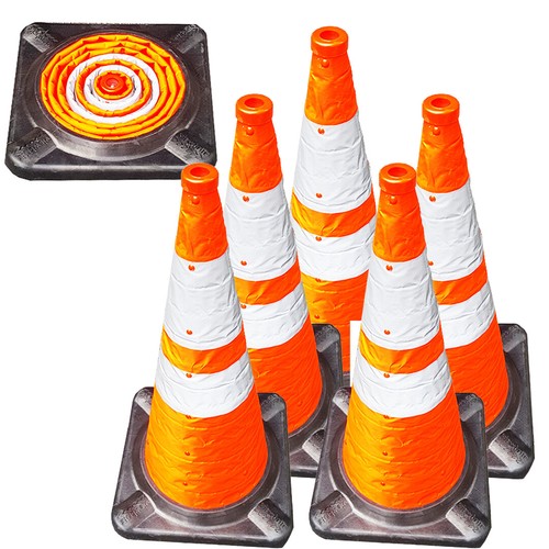 Base de alta resistencia plegable con cono de tráfico LED de iluminación de primera respuesta 28" + estuche - Imagen 16 de 20