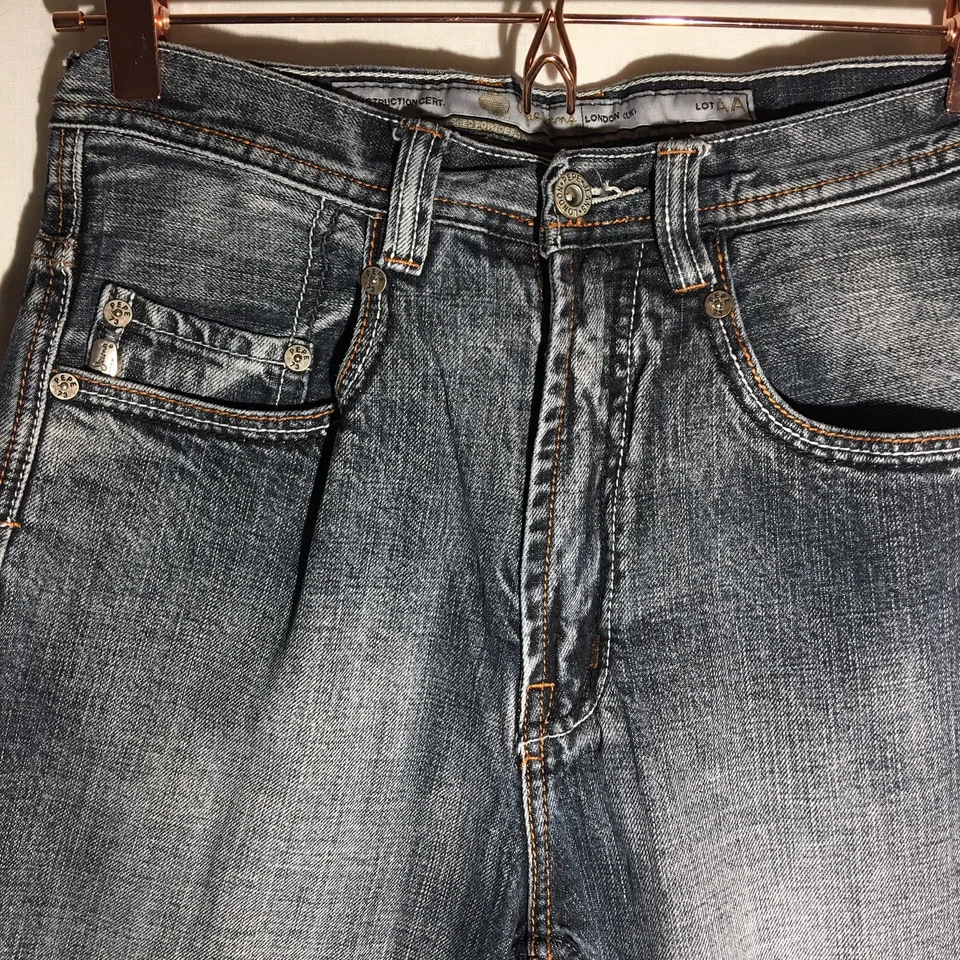 Pantalones de mezclilla Pepe Jeans London enjuague oscuro desgastados 100 % algodón para niños 14 28x28 Foto 2 de 4