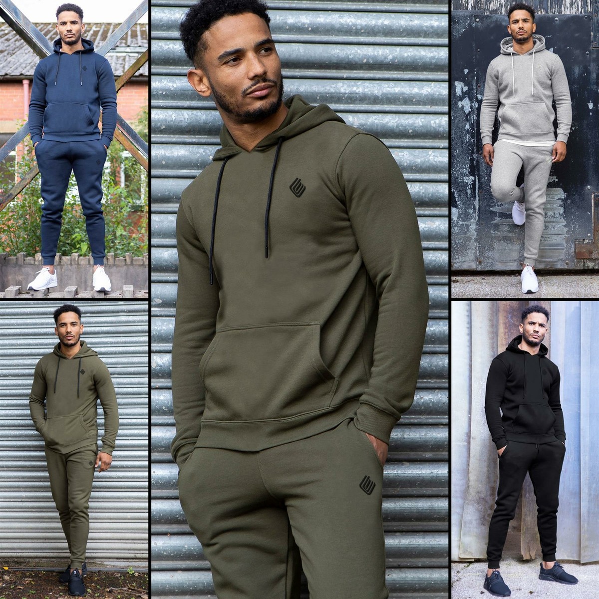 Enzo Mens Full Tracksuit Set Pullover Hoodie Hooded Sweatshirt Joggers  Bottoms | eBay