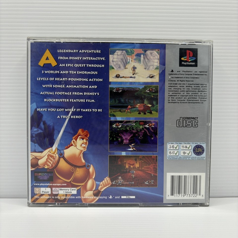 Disney's Action Game Hercules PS1 PlayStation 1 PAL Complete With ...