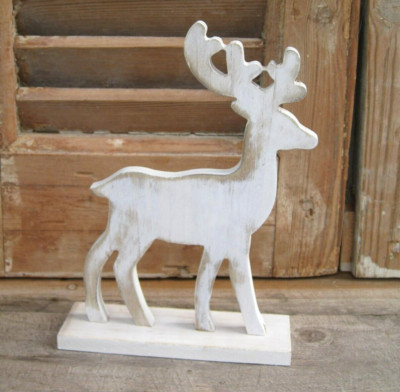 Hirsch ''Uwe'' Elch Rentier Shabby natur geweißt Weihnachten Advent Deko Wald