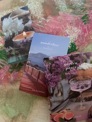 (3) Francesca's~Perfum Vial Samples~Garden Party~Wanderlust~Inner Peace~EDP
