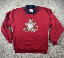 Vintage 80s Gopher Sport Red Grandma Sweater Sz XL Bear