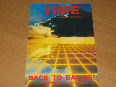 TIME - BACK TO BASICS - WORCESTER - 1991 RAVE CLUB FLYER (A4)