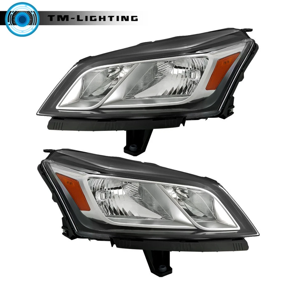 For Chevy Traverse 2013 14 15 16 17 Left&Right Side Headlights Halogen Chrome - Image 3 of 4