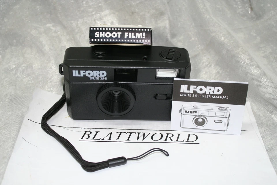 CÂMERA DE FILME REUTILIZÁVEL ILFORD SPRITE-II 35mm NOVA disponível em vermelho azul verde preto - Imagem 3 de 4