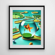 Goldfish Wall Art | Whimsical Fish Print | Digital Art |  Printable Art #11