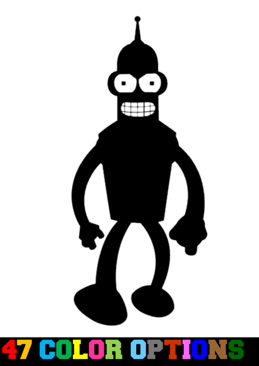 Futurama Bender Futurama Bender Negro BENDER DECAL / STICKER 03