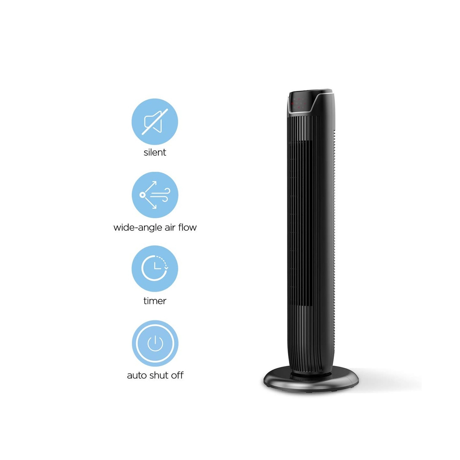 PELONIS FZ10-19JR Quiet Oscillating Tower Fan, 36-inch Glossy Black | eBay