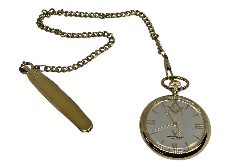 Jules Jurgensen Masonic Pocket Watch with Chain & Pocket Knife -  Gift Boxed - Image 2 of 4