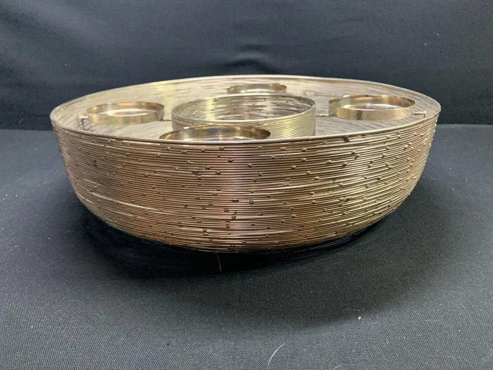 großer Metall Adventskranz Ganzjahreskranz Schale D= 40 H= 10,5 cm * gut - Bild 2 von 4