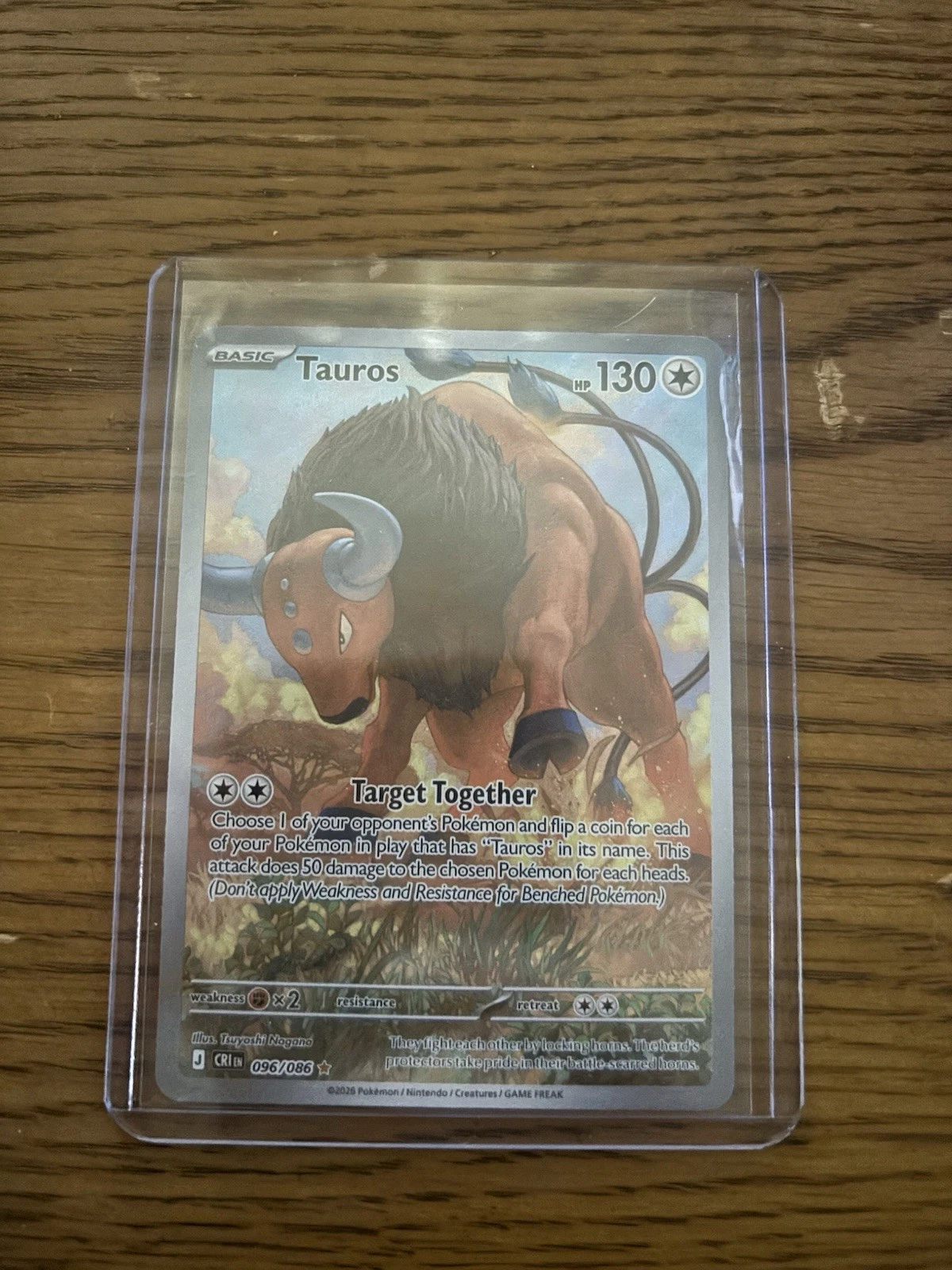 Pokemon Paldean Tauros Full Art Holo Illustration