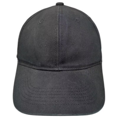 George Baseball Cap Black OS Plain Blank Adjustable Strapback Hat Curved Brim