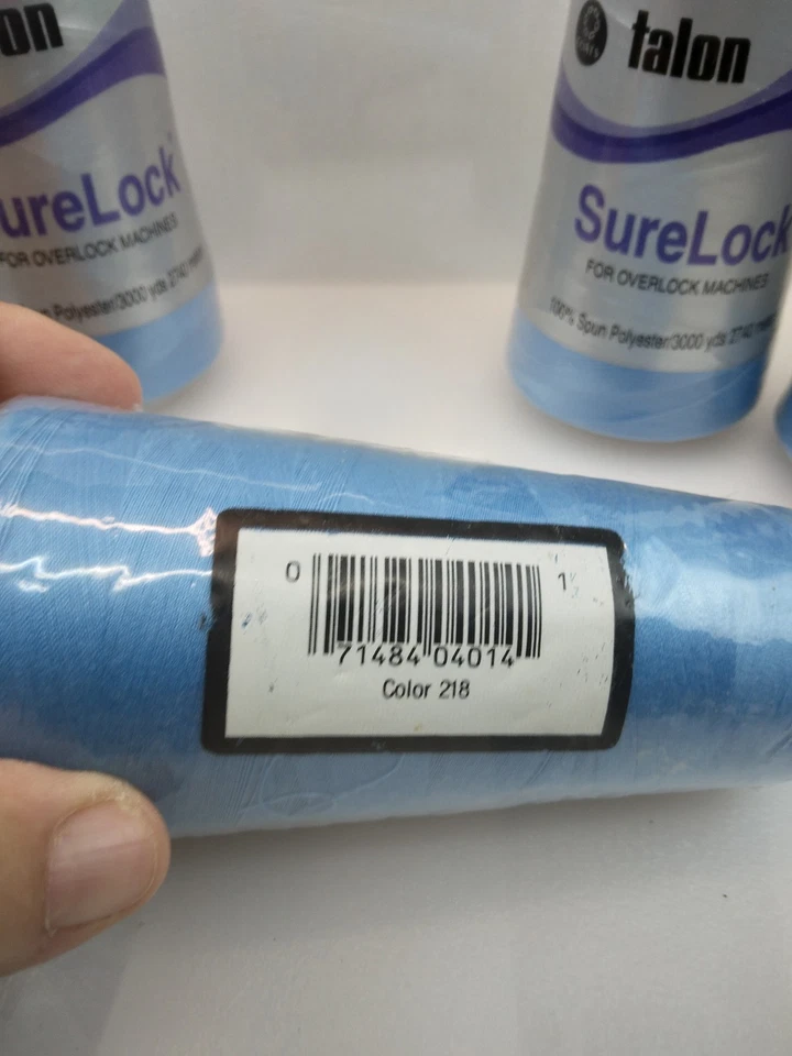 Coats & Clark Talon SureLock Thread Spool, 3000 Yds, Blue color #218 lot of 5 - Image 4 of 4