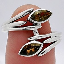 Natural Smoky Quartz - Brazil 925 Sterling Silver Ring s.7 Jewelry R-1023