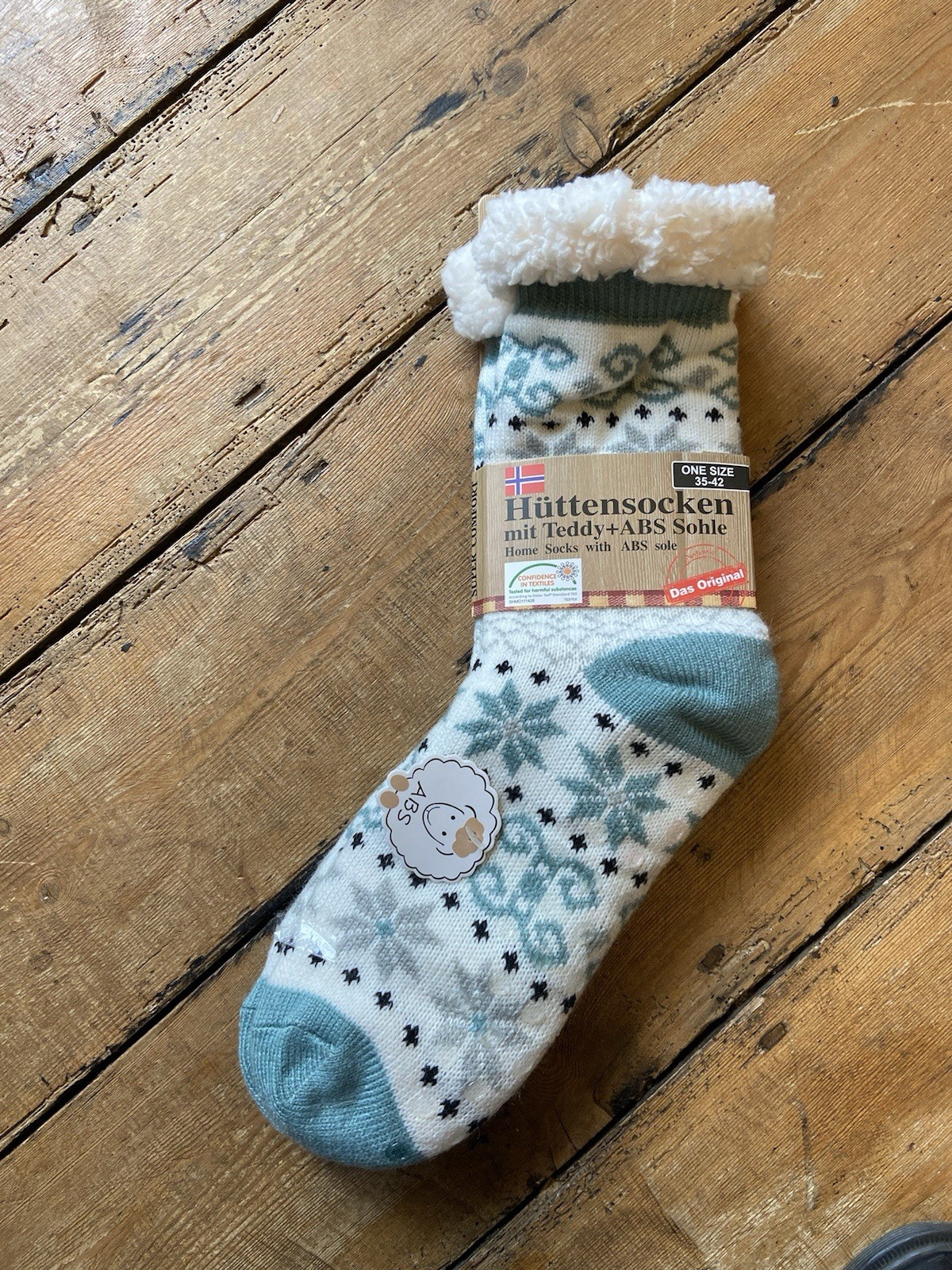 SAOLA Huttensocken Calze Calde Soffici Con Suola In Abs Nuove 35 42