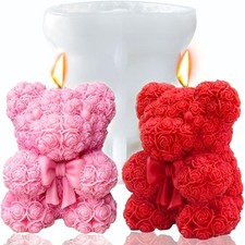 Rose Bear Candle Silicone Mold Soap Handmade Christmas Gift Making Mold Ornament