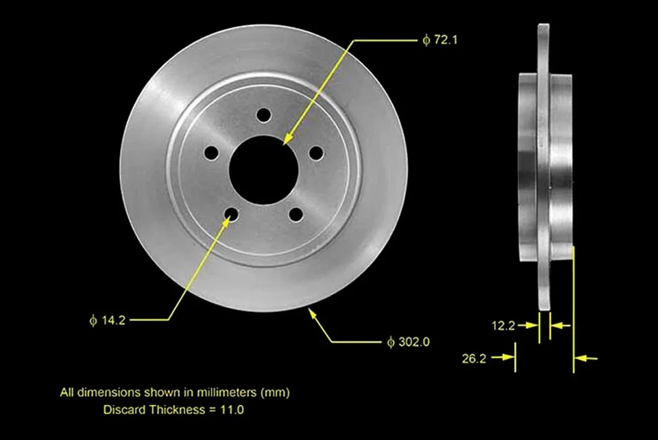 For Ford Escape 05-08 Bendix PRT5566 Global Premium Plain Solid Rear Brake Rotor - Изображение 2 из 2