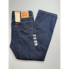 Levi's 505 Regular Fit Zip Fly Straight Leg Denim Jeans 36X30 Men's Dark Blue