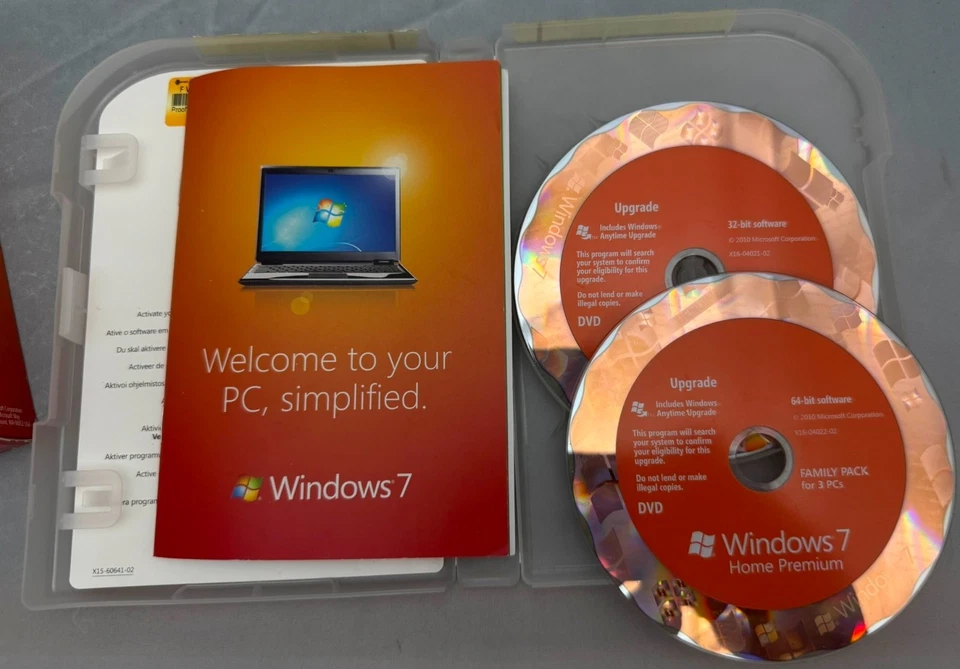 o'o'o. Windows 7 Home Premium. Pack familiar de 3 piezas. Discos de 32 y 64 bits Foto 4 de 4