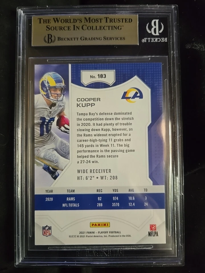 2021 Playoff 2nd Down Purple Cooper Kupp #183 Graded 9.5 By Beckett #03/50 RAMS - Image 2 of 4