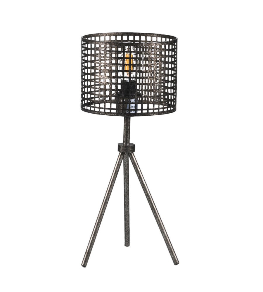 Lampada Flam Metallo Grigio E14 - Design Industriale per Ufficio e Casa