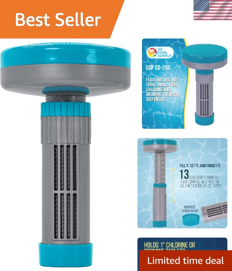 Dispensador flotante de cloro y bromo para spa, bañera de hidromasaje y piscina pequeña -...