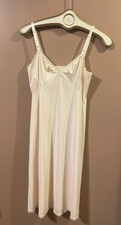 Vintage Shadowline Full Slip Dress Lace Bodices Nylon Ivory Size 34M