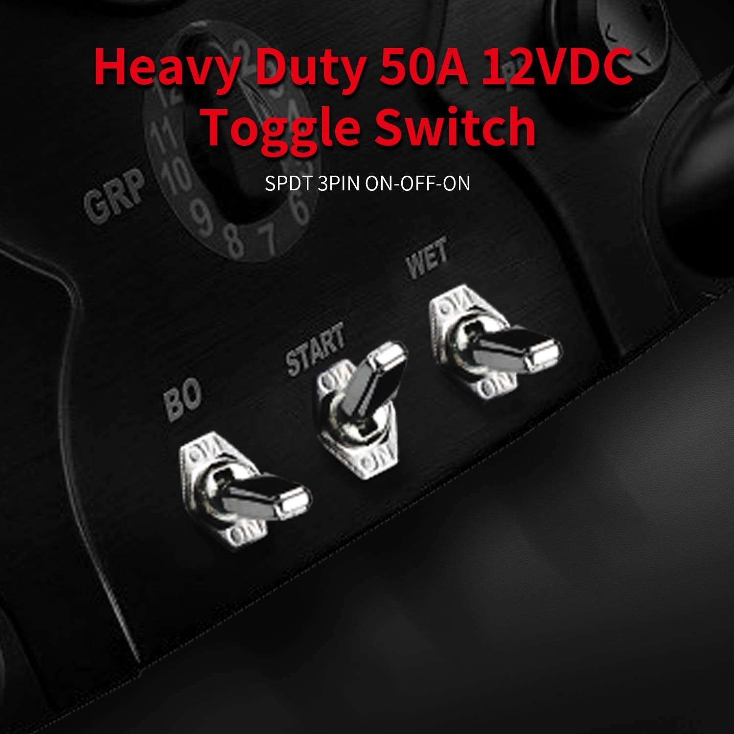 DaierTek 50A 12V DC Heavy Duty Toggle Switch 3 Position 50 Amp Switch ...