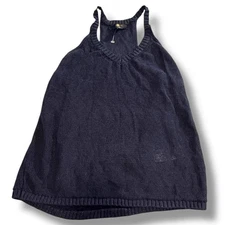 Banana Republic 100% Linen Halter-Neck Sweater Tank Top Women's Size Large