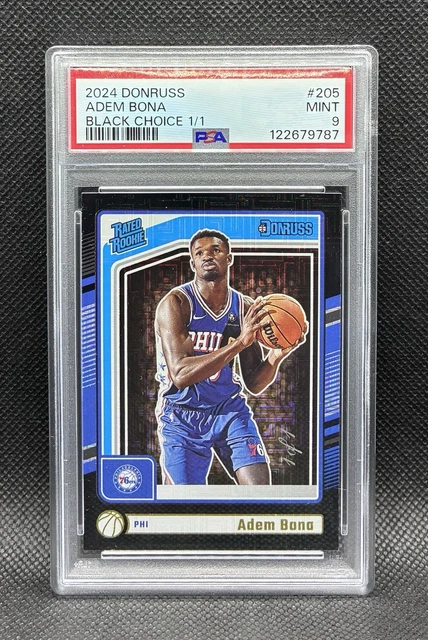 2024-25 Donruss Choice Adem Bona Rated Rookie Black 1 Of 1 - 1/1 Psa 9