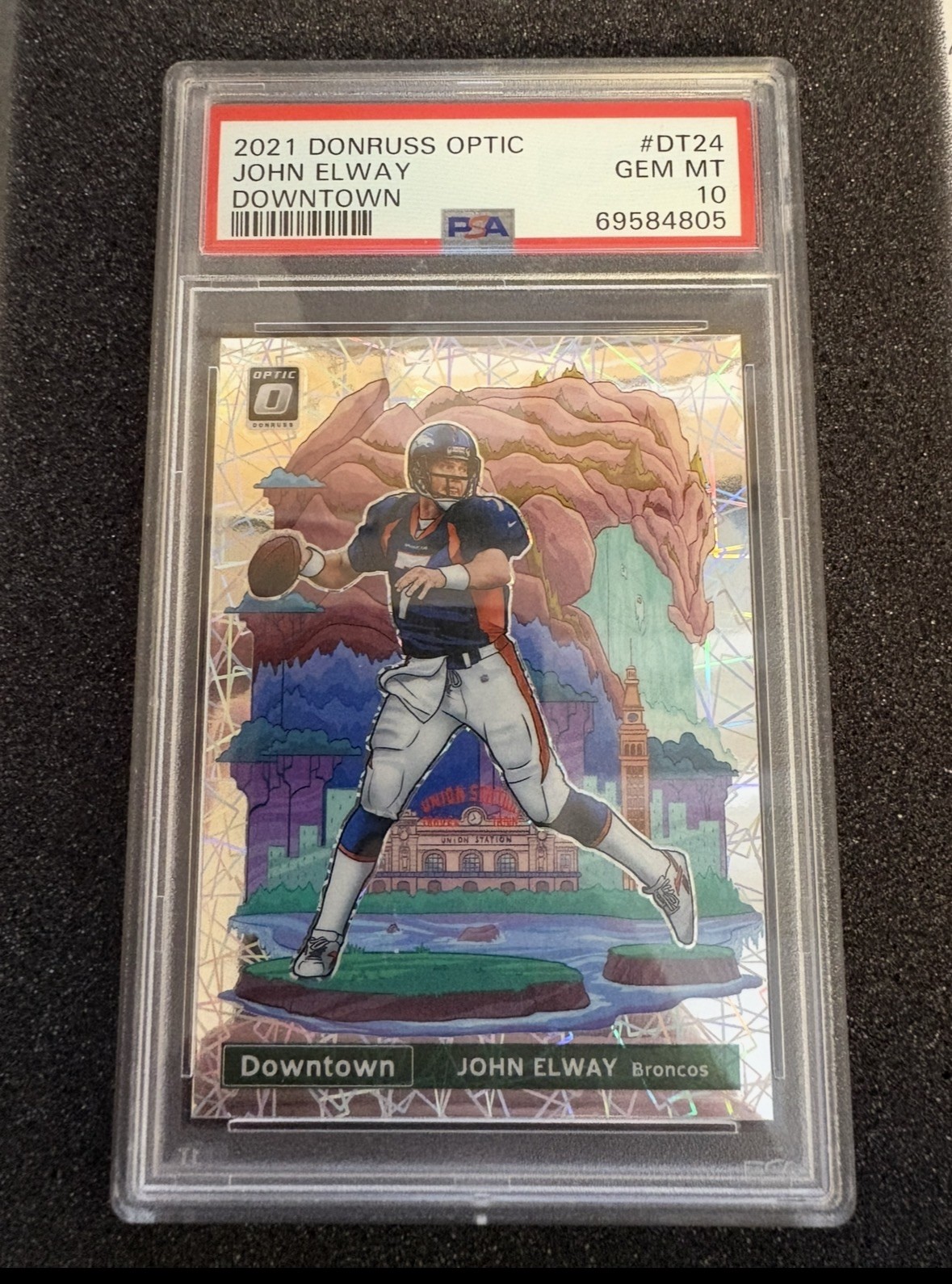 2021 PANINI DONRUSS OPTIC DOWNTOWN #DT24 JOHN ELWAY PSA 10