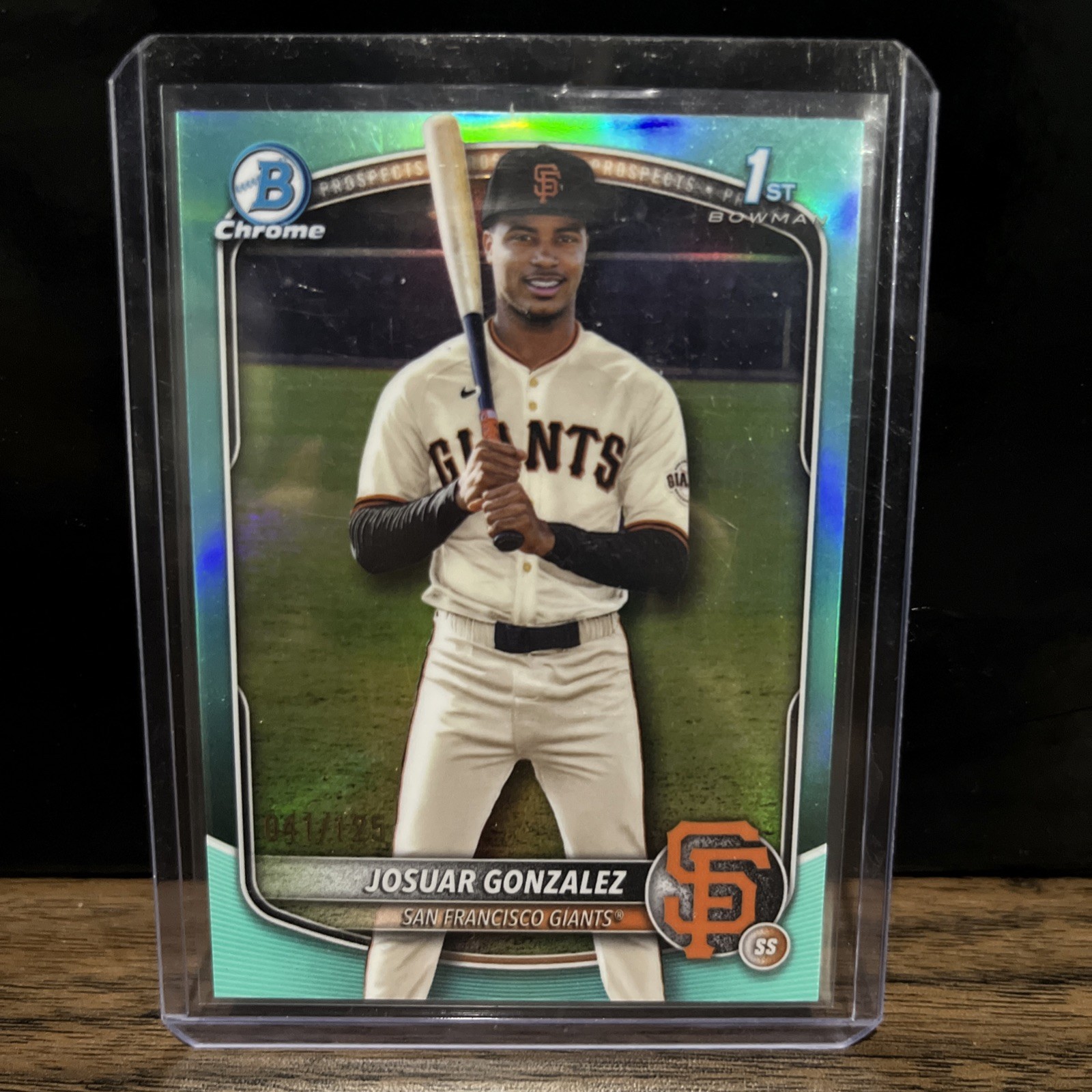 2025 BOWMAN CHROME JOSUAR GONZALEZ AQUA 1ST /125 #BCP-153