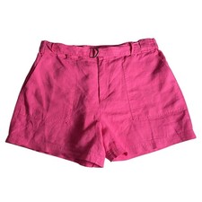 Jones Co Linen Shorts Pink Belted High Rise Womens Size 10 Jones New York