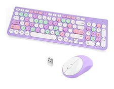 GUKJOB Wireless Keyboard and Mouse Combo| Purple