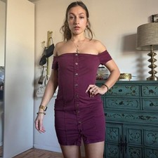 Guess Women's Burgundy and Silver Casual-dresses