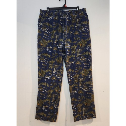 Eddie Bauer Lounge Wear Mens Large Drawstring Pants Elastic Waist Cotton Warm