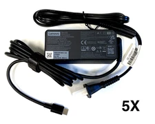 Lot of 5 Genuine Lenovo OEM 45W USB-C AC Power Adapter Charger 20V 2.25A